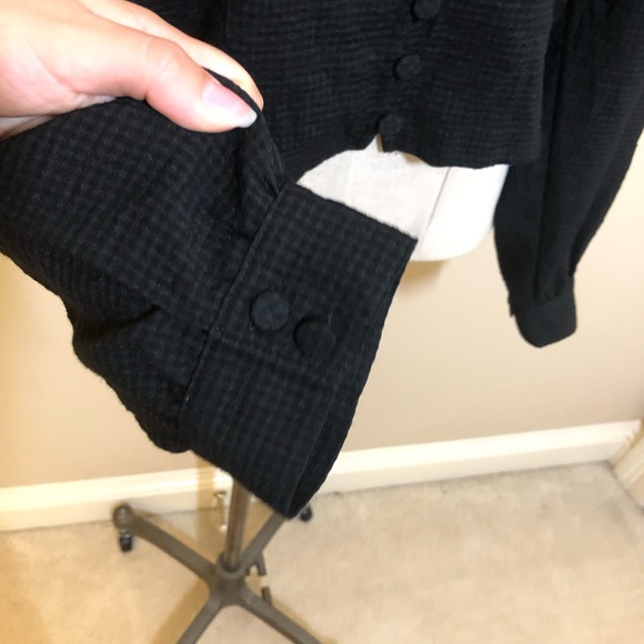 Madewell Preston puff sleeve top blouse button front gingham - Picture 3 of 15